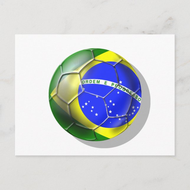 Brasiliansk brasil Samba-fotboll Brasiliansk flagg Vykort (Framsida)