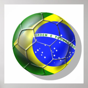 Brasiliansk brasil Samba fotbolls-brasiliansk flag Poster
