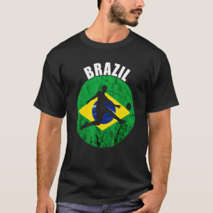 Brasiliansk brasiliansk Flagga-fotbollspelare Bras T Shirt