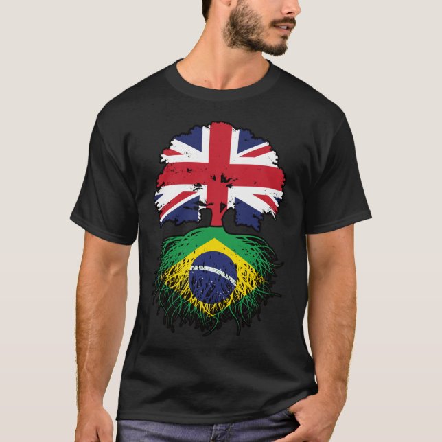 Brasiliansk brittisk brittisk Träd-Flagga T Shirt (Framsida)
