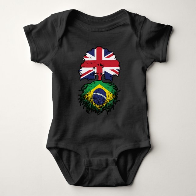 Brasiliansk brittisk brittisk Träd-Flagga T Shirt (Framsida)