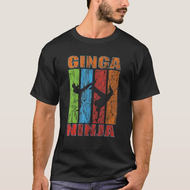 Brasiliansk Dance Karate Sports Fighter Capoe T Shirt (Framsida)