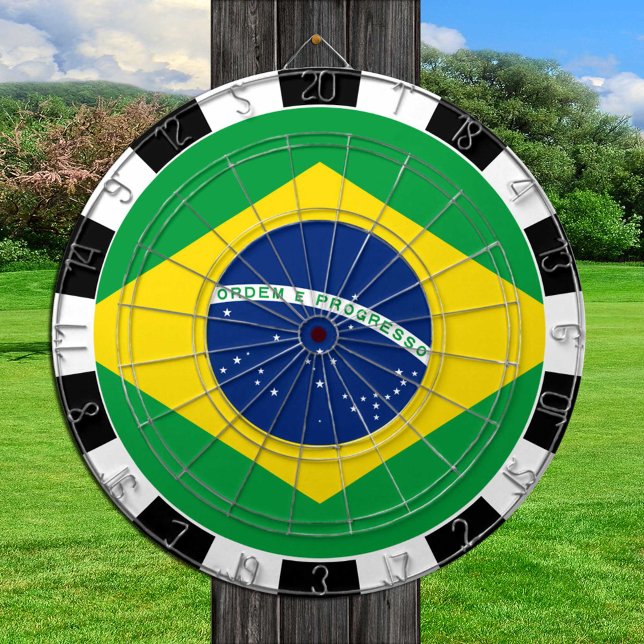 Brasiliansk Dartboard och brasiliansk Flagga/spelt Darttavla (Skapare uppladdad)