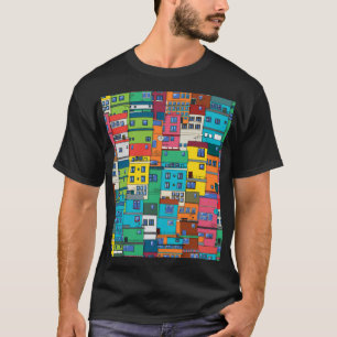 Brasiliansk favör i städerna: färgstark bakgrund. t shirt