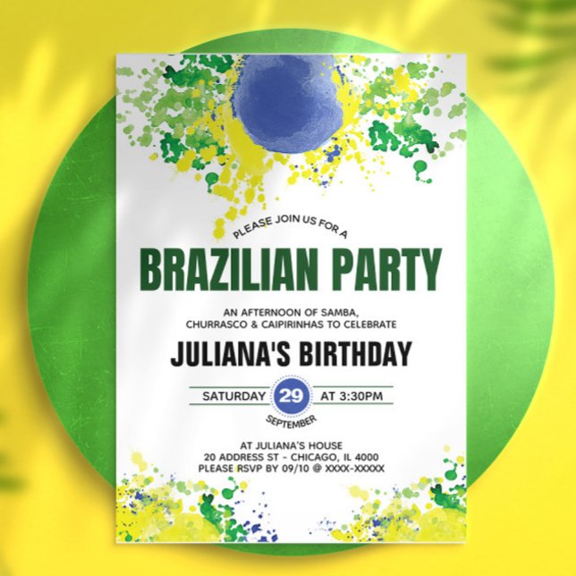 Brasiliansk fest inbjudningar (Brazilian party invitation elegant, modern and best of all, without cliches.)