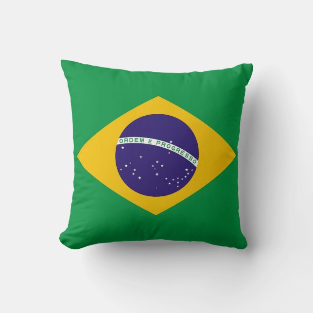 Brasiliansk Flagga amerikansk MoJo Pillow Kudde (Framsida)