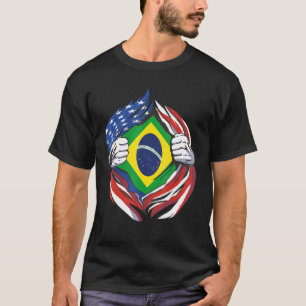 Brasiliansk Flagga, amerikansk stolthet över mitt  T Shirt