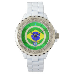 Brasiliansk Flagga Brasiliansk hamn Richman Nautic Armbandsur