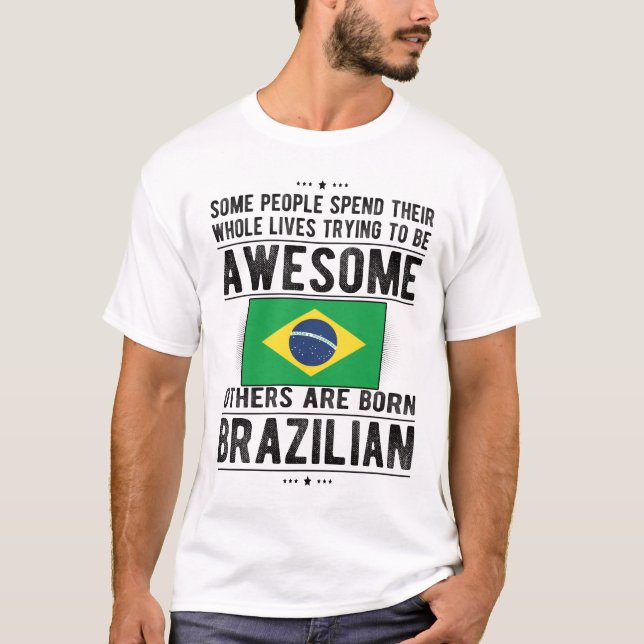 Brasiliansk Flagga Brasilien Heritage Brazilian Ro T Shirt (Framsida)