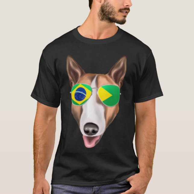 Brasiliansk Flagga Bull Terrier Hund Brasilien Poc T Shirt (Framsida)