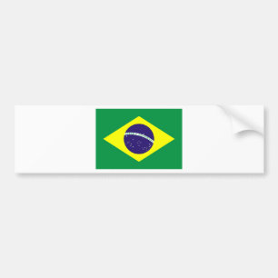 Brasiliansk Flagga Design Bildekal