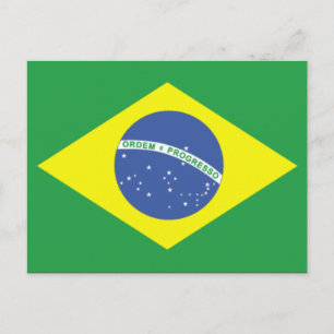 Brasiliansk Flagga Design Vykort