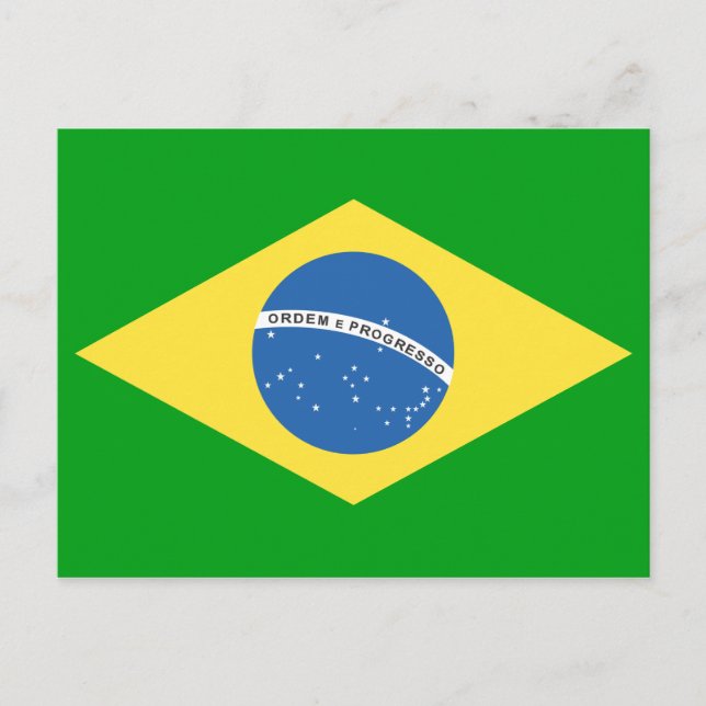 Brasiliansk Flagga Design Vykort (Framsida)