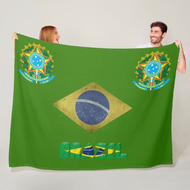 Brasiliansk flagga fleecefilt (På plats)