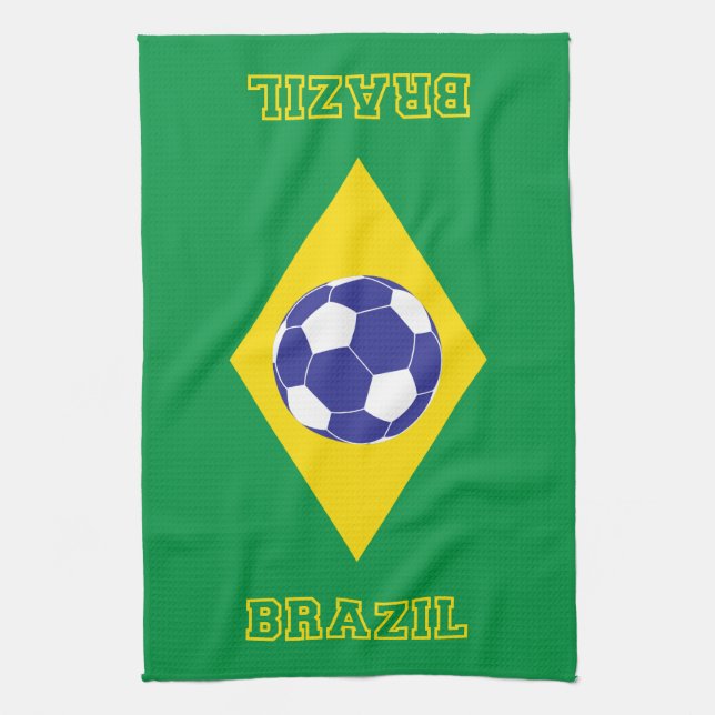 Brasiliansk Flagga för fotboll Kökshandduk (Vertikal)