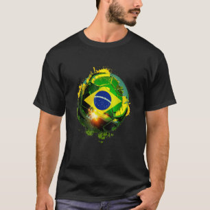 Brasiliansk Flagga Fotboll Fläkt Brasilien Fútbol T Shirt