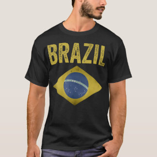 Brasiliansk Flagga Fotboll Vintage T Shirt