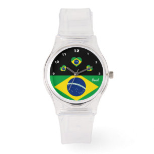 Brasiliansk Flagga, Hearts, Brasilien/sport Armbandsur