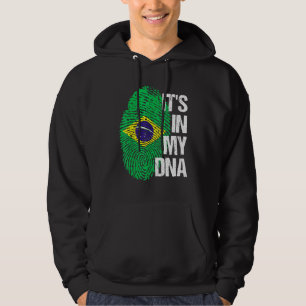 Brasiliansk Flagga Home Heart Root Fingerprint Dna Hoodie