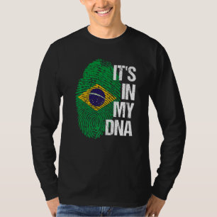 Brasiliansk Flagga Home Heart Root Fingerprint DNA T Shirt