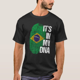 Brasiliansk Flagga Home Heart Root Fingerprint DNA T Shirt