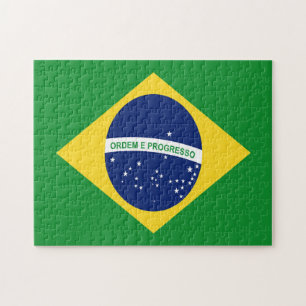 Brasiliansk Flagga Jigszawa Puzzle Pussel