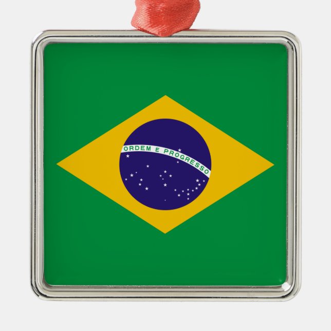 Brasiliansk flagga julgransprydnad metall (Framsidan)