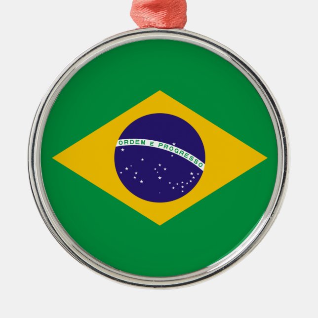 Brasiliansk flagga julgransprydnad metall (Framsidan)