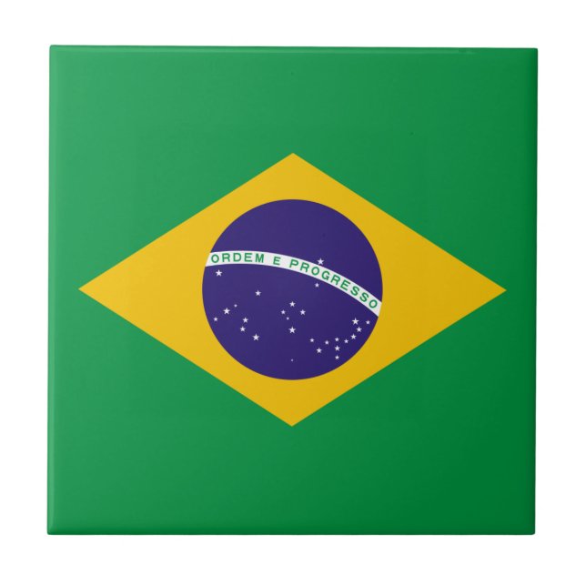 Brasiliansk flagga kakelplatta (Framsidan)