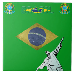 Brasiliansk flagga kakelplatta