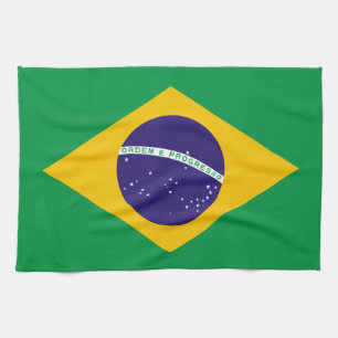 Brasiliansk flagga kökshandduk