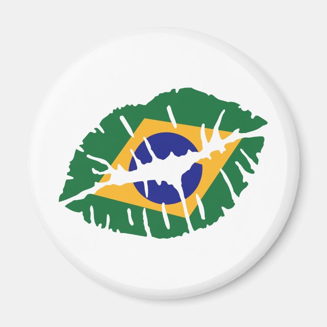 Brasiliansk flagga kyss magnet (Framsidan)