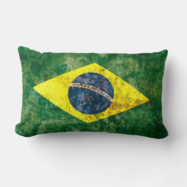 Brasiliansk flagga lumbarkudde (Framsida)