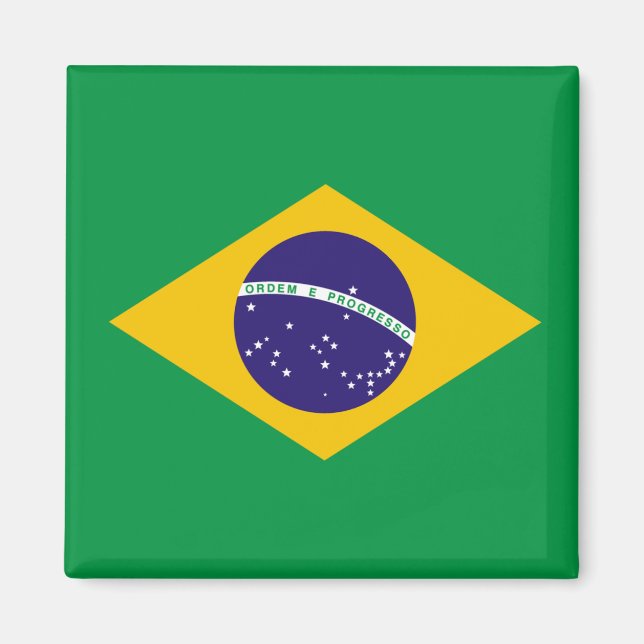 Brasiliansk flagga magnet (Framsidan)