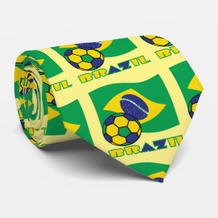 Brasiliansk Flagga och fotbollsbuss Slips