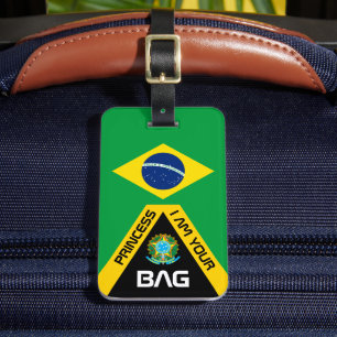 Brasiliansk Flagga, påsar märkre, Brasilien/Person Bagagebricka