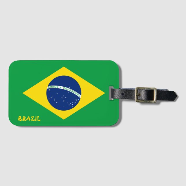 Brasiliansk Flagga Patriotic Bagagebricka (Framsida horisontal)