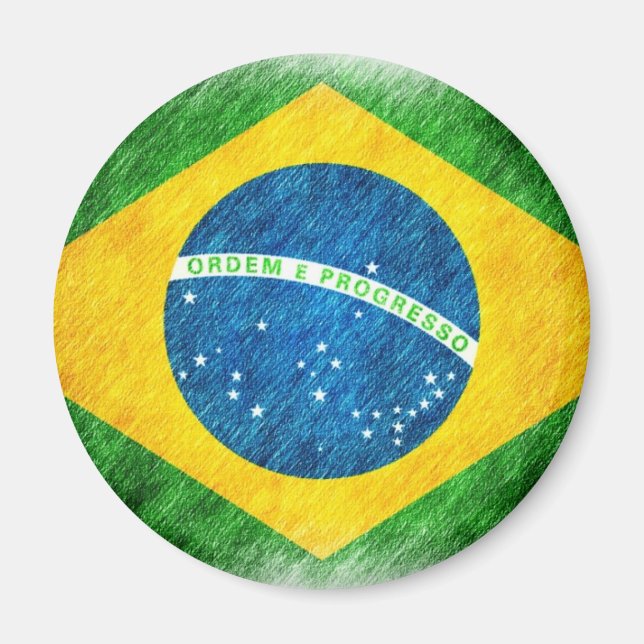Brasiliansk_Flagga_Pencil_måla Magnet (Framsidan)