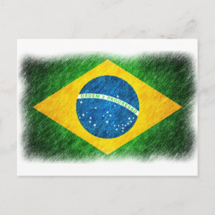 Brasiliansk_Flagga_Pencil_måla Vykort