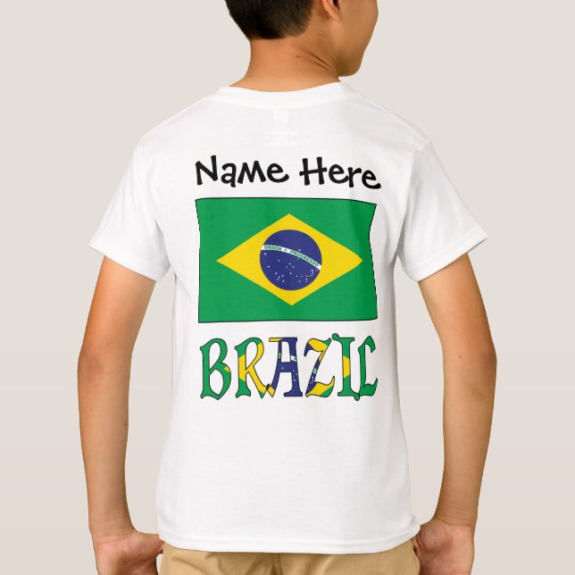 Brasiliansk Flagga Personlig T Shirt (Baksida)