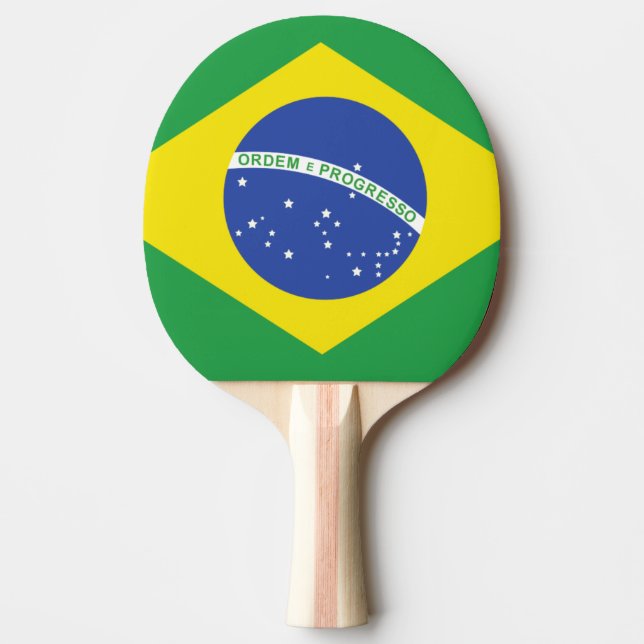 Brasiliansk flagga pingisracket (Framsidan)