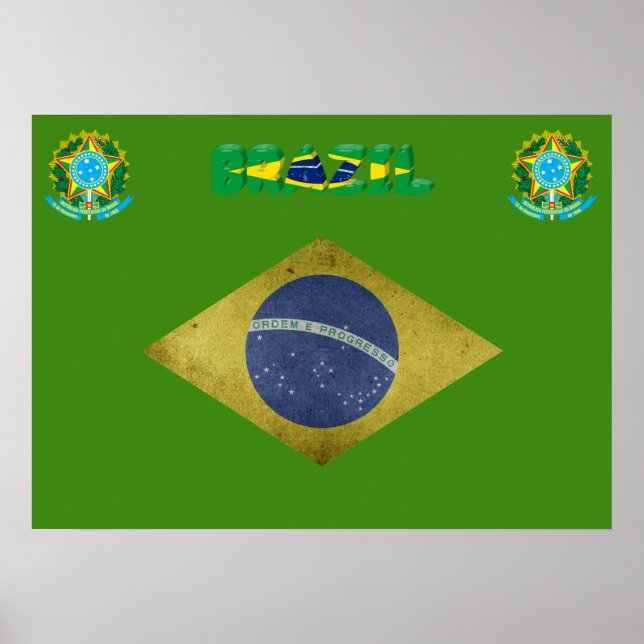 Brasiliansk flagga poster (Framsidan)