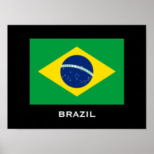 Brasiliansk Flagga Poster