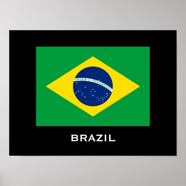 Brasiliansk Flagga Poster (Framsidan)