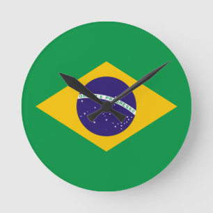 Brasiliansk flagga rund klocka