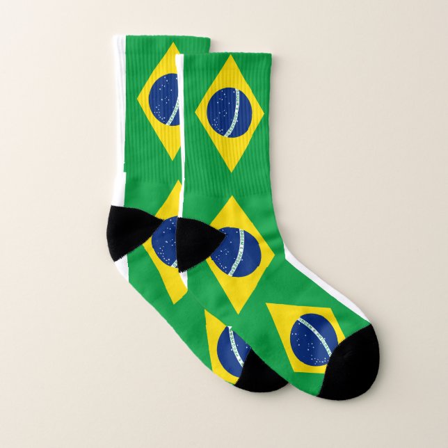 Brasiliansk Flagga Socks Strumpor (Par)