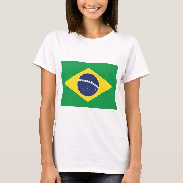 Brasiliansk flagga t-shirt (Framsida)