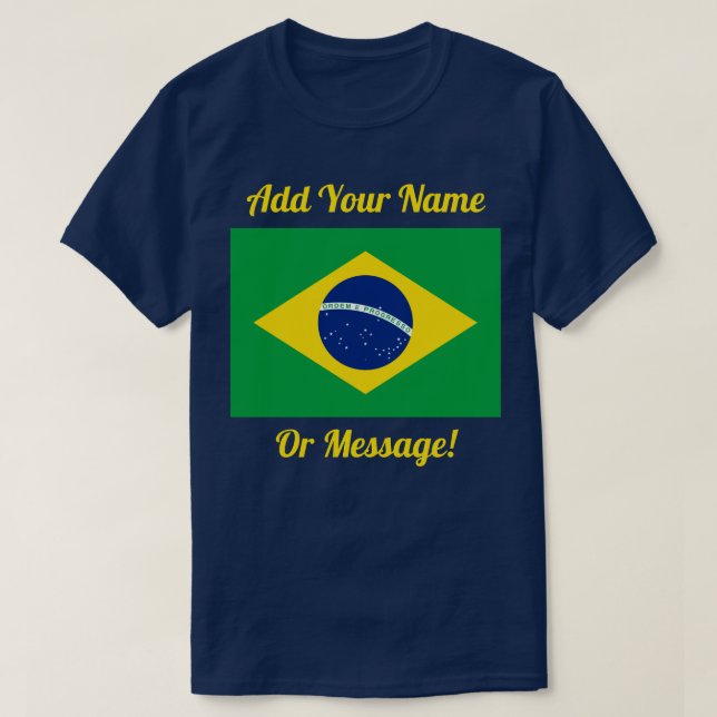 Brasiliansk Flagga T-Shirt (Design framsida)