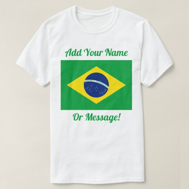 Brasiliansk Flagga T Shirt (Design framsida)