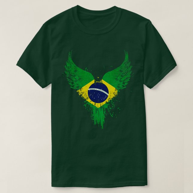 Brasiliansk Flagga T Shirt (Design framsida)